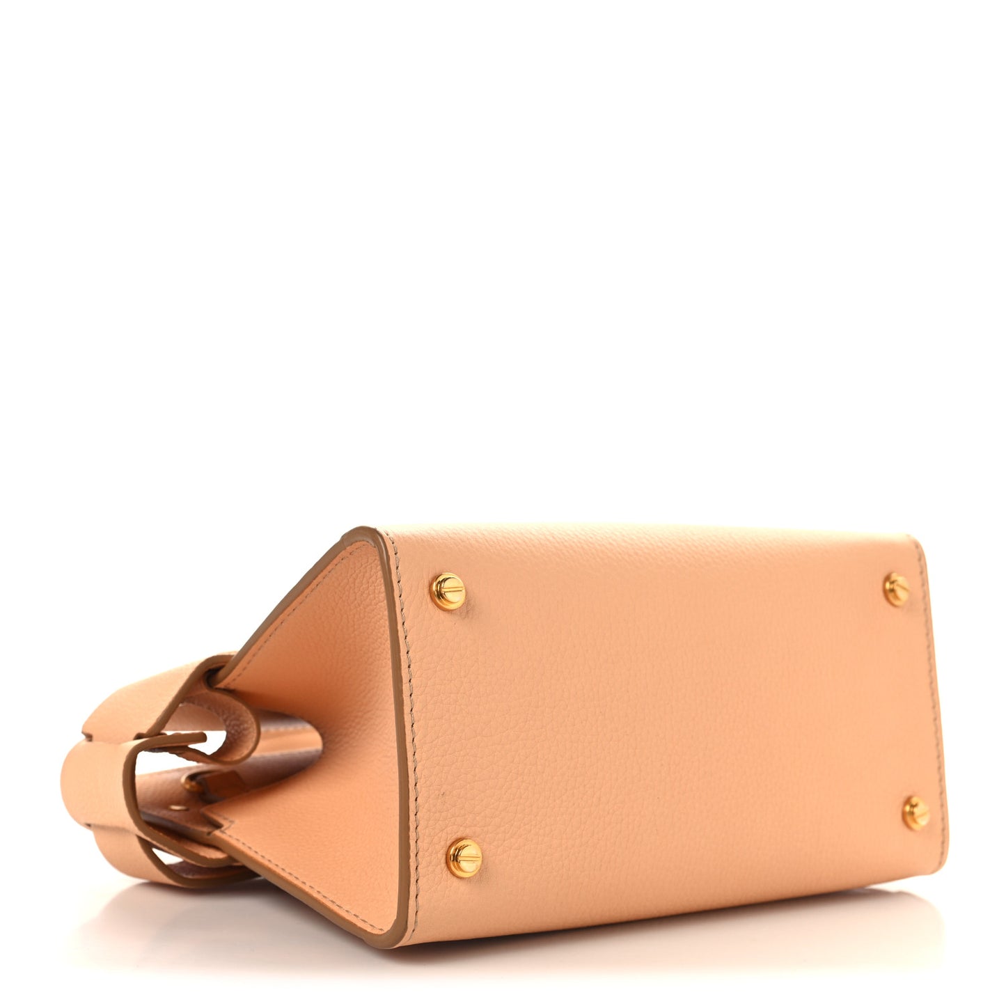 Grained Calfskin Mini Horizon Satchel Beige