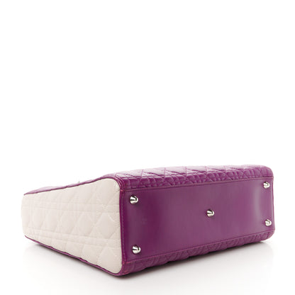 Christian Dior Lambskin Cannage Large Tri-Color Lady Dior Purple Blue Grey 4 of 10