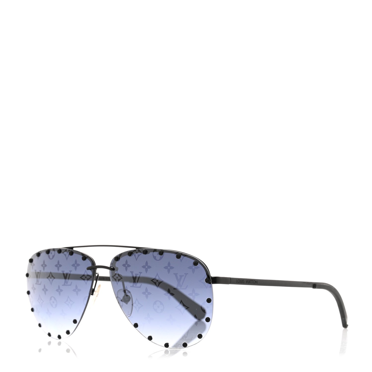 Louis Vuitton Monogram The Party Aviator Sunglasses Z0971U Black 1 of 9