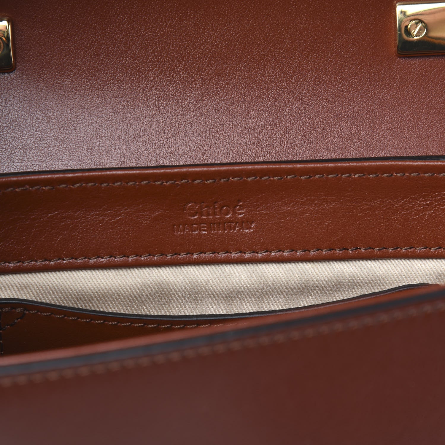 Chloe Shiny Calfskin Suede Mini C Bag Sepia Brown 5 of 8