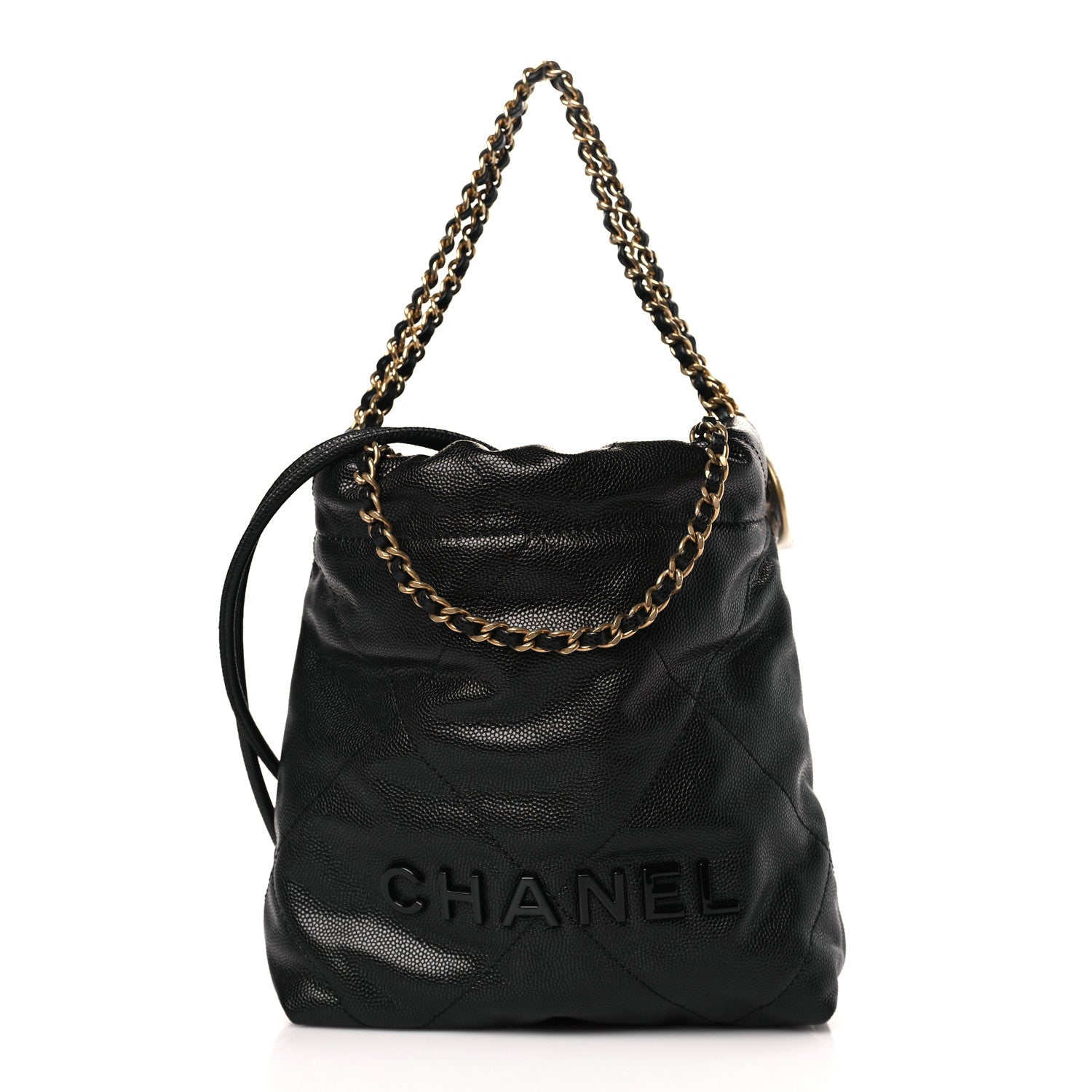 Chanel Shiny Caviar Quilted Monochrome Mini Chanel 22 Black 1 of 10