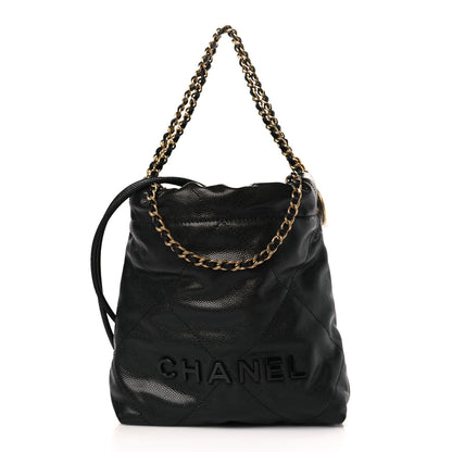 Chanel Shiny Caviar Quilted Monochrome Mini Chanel 22 Black 1 of 10
