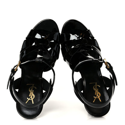 Saint Laurent Patent Tribute 105 Platform Sandals 38 Black 2 of 10