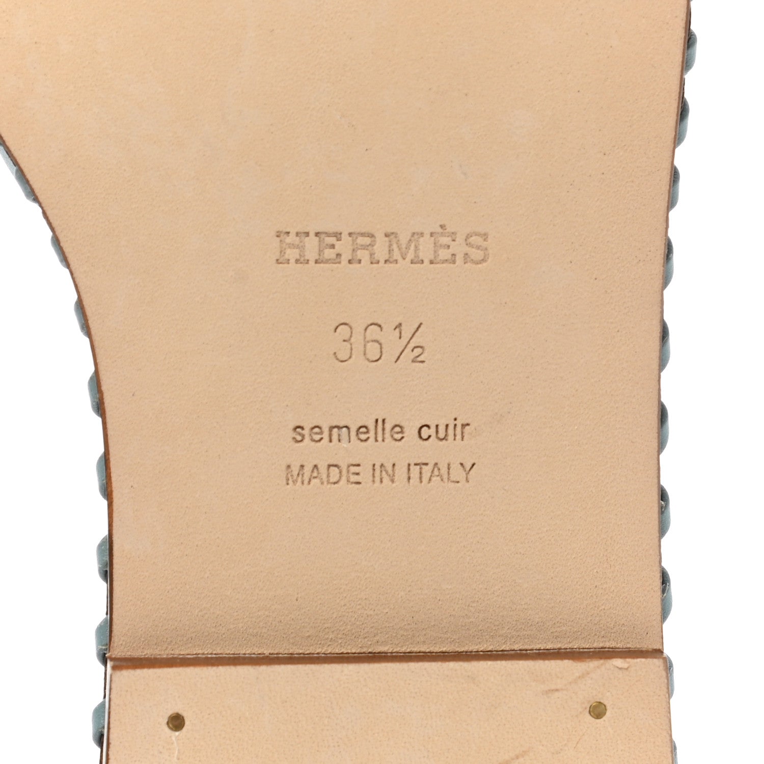 Hermes Box Calfskin Braided Oran Sandals 36.5 Vert D'Eau 6 of 9