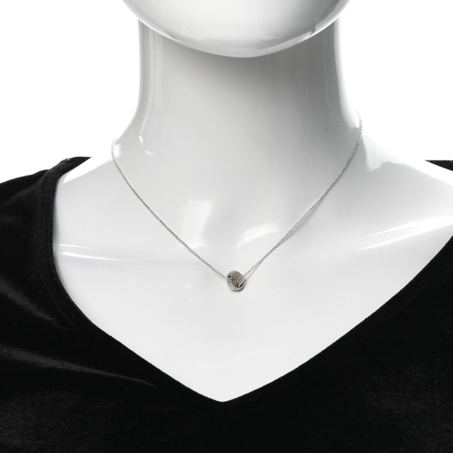 Tiffany Sterling Silver Twist Knot Pendant Necklace 2 of 5