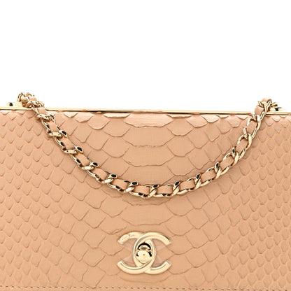 Chanel Snakeskin Wallet On Chain WOC Beige 9 of 11