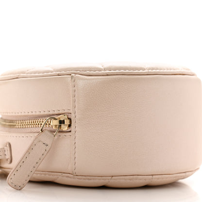 Chanel Iridescent Lambskin Quilted Pearl Round Clutch With Chain Light Beige 9 of 13