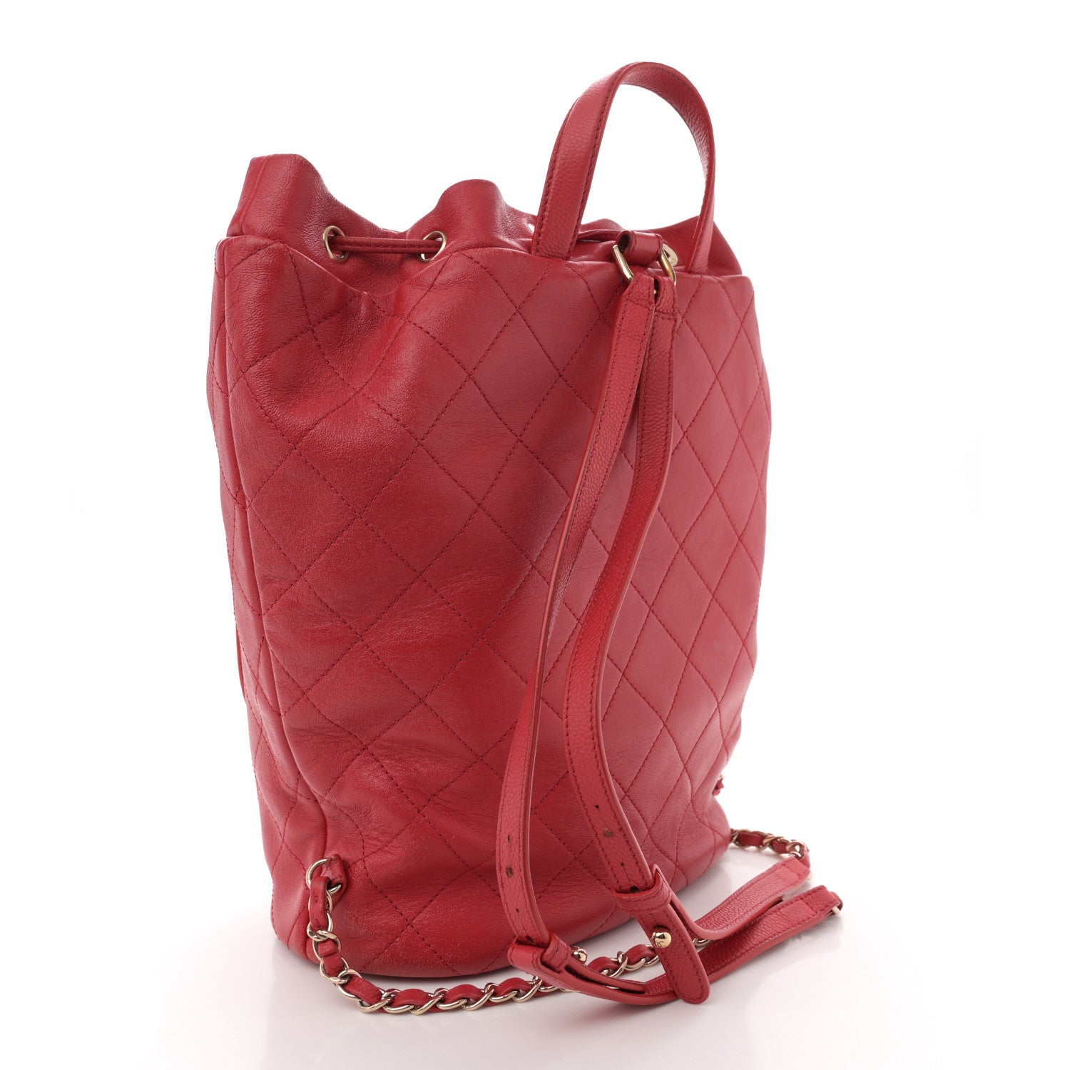 Chanel Sheepskin Caviar Quilted Daily Round Backpack Red 1650338 – FASHIONPHILE