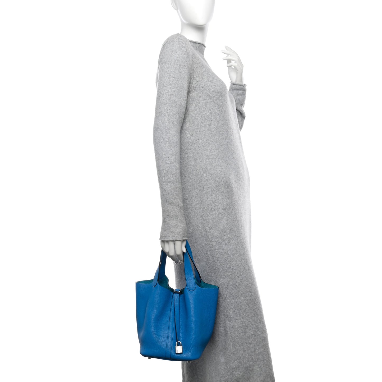 Taurillon Clemence Picotin Lock 22 MM Bleu Zanzibar
