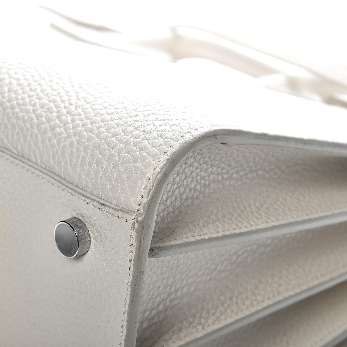 Grained Calfskin Small Sac De Jour Dove White