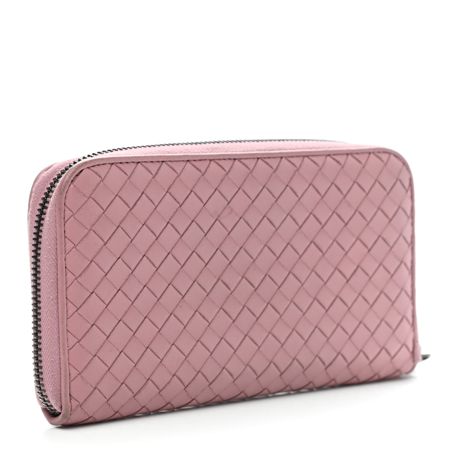 Nappa Intrecciato Zip Around Wallet Mallow