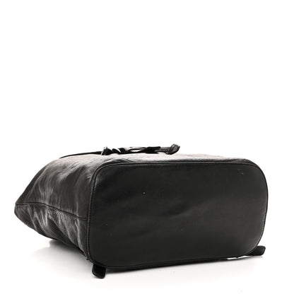 Prada Soft Calfskin Cinch Backpack Black 4 of 9