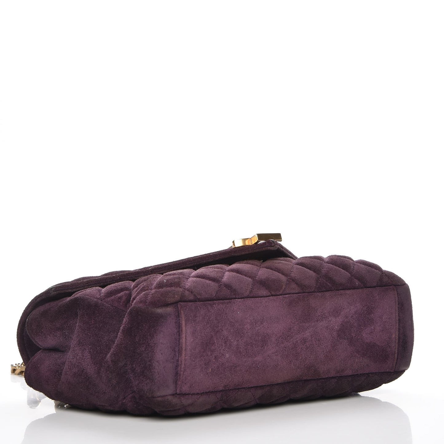 Suede Medium Tri-Quilt Monogram Medium College Bag Prune