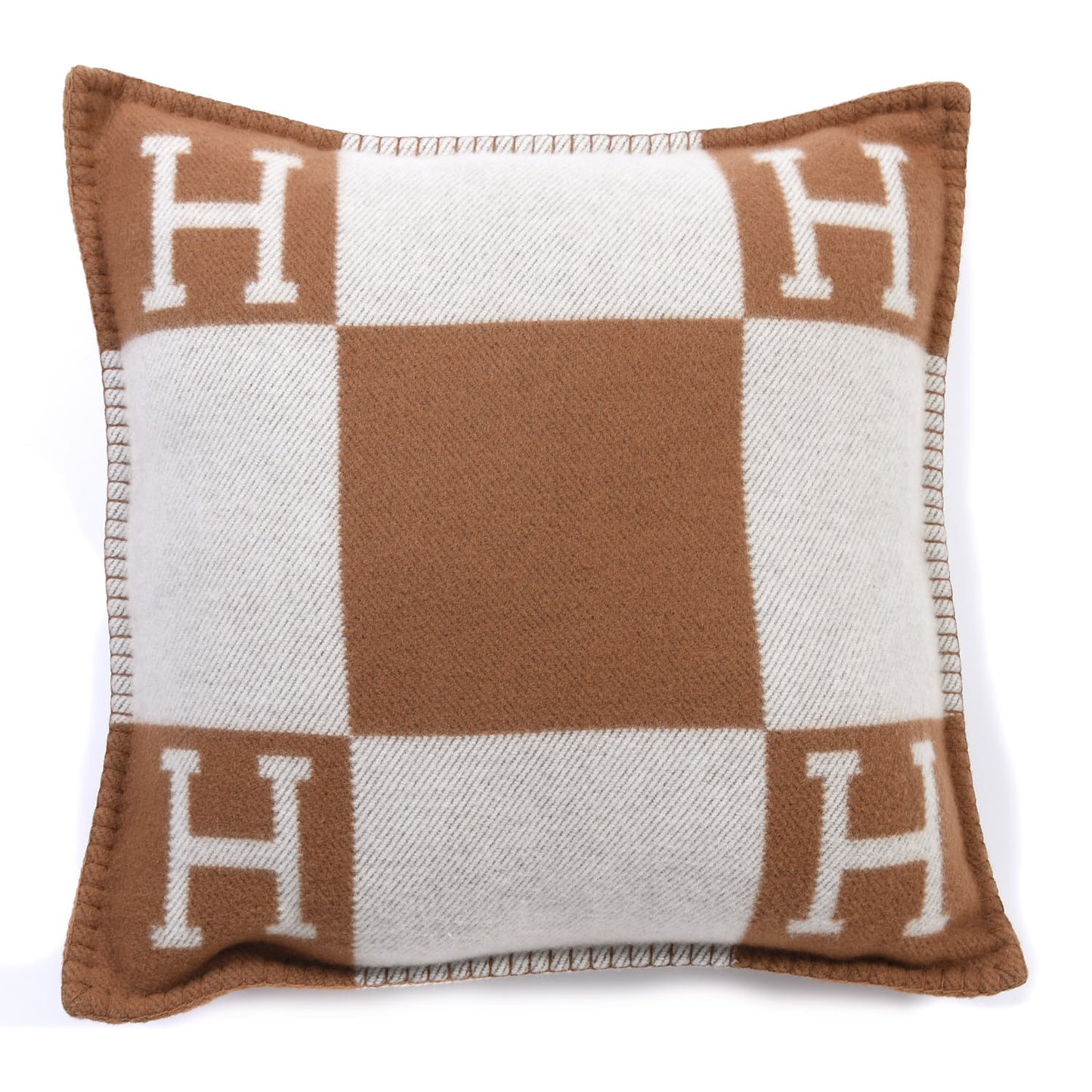 Wool Cashmere Avalon Pillow PM Ecru Camel