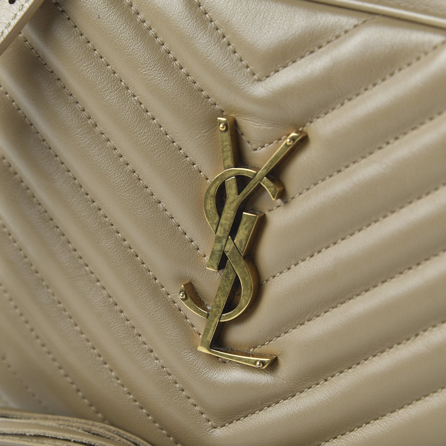 Calfskin Matelasse Monogram Lou Camera Bag Dark Latte