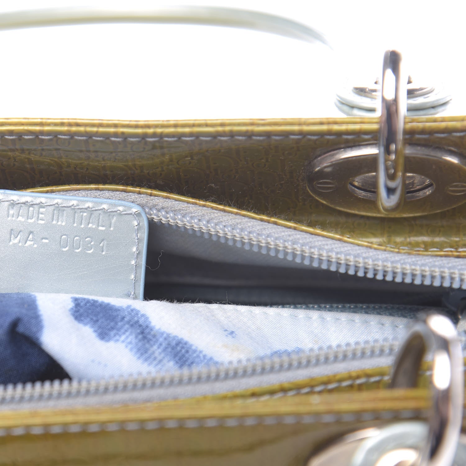 Christian Dior Patent Diorissimo Medium Bi-Color Lady Dior Green Blue 7 of 18