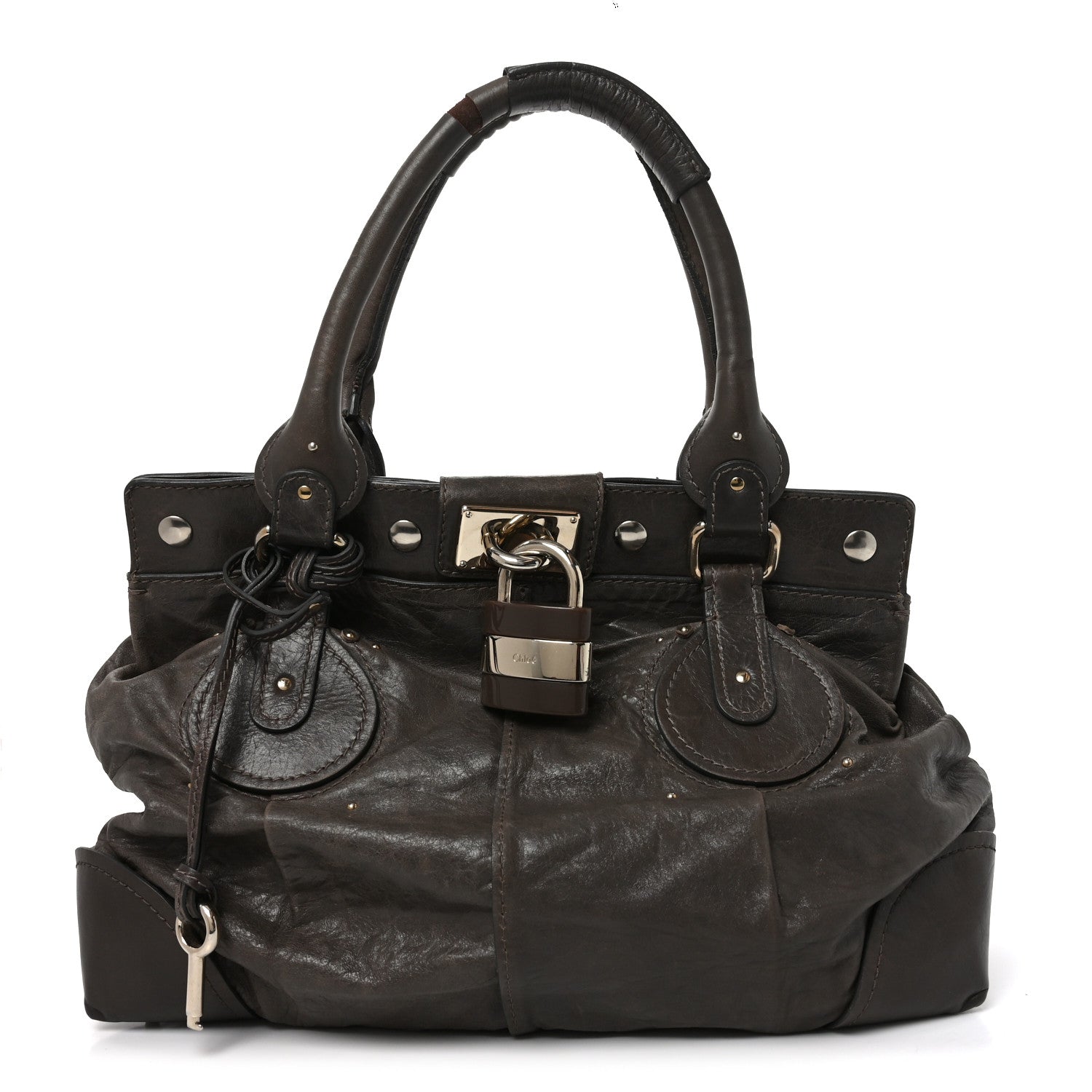 Chloe Calfskin Paddington Tote Grey 1 of 10