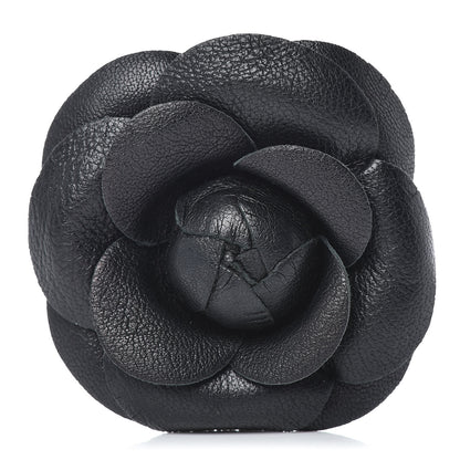 Chanel Lambskin Camellia Brooch Black 1 of 4