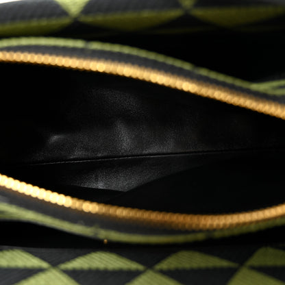 Prada Jacquard Triangolo Symbole Embroidered Small Shoulder Bag Black Edera 5 of 12