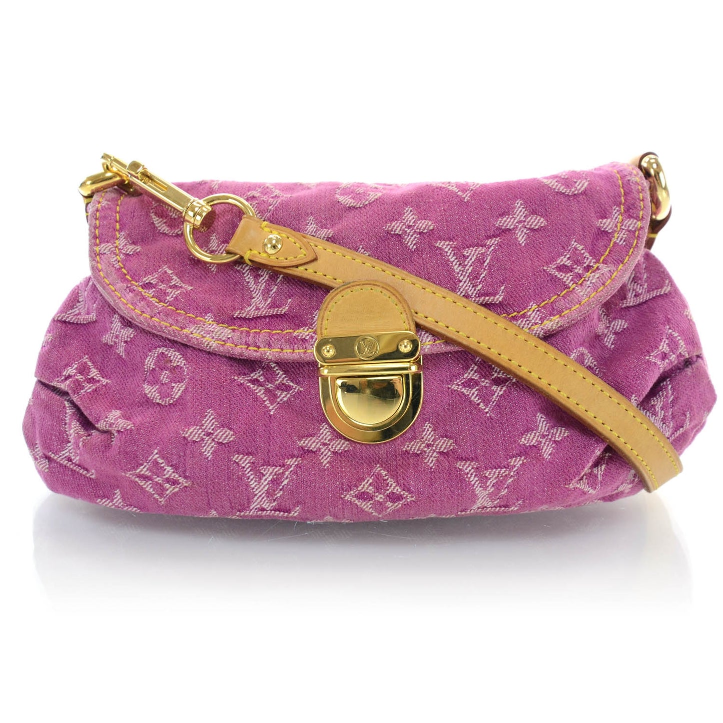 Monogram Denim Mini Pleaty Fuchsia