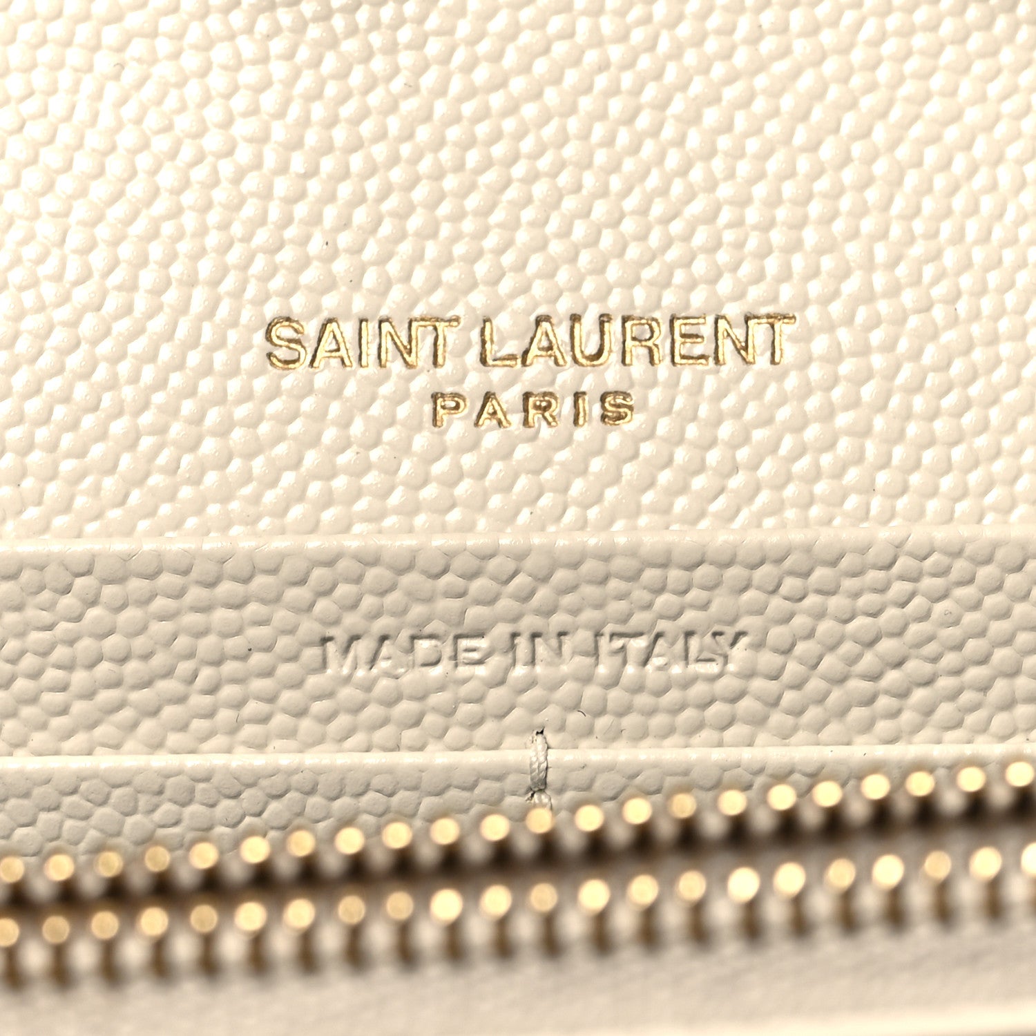 Saint Laurent Grain De Poudre Matelasse Chevron Monogram Chain Wallet Crema Soft 7 of 11