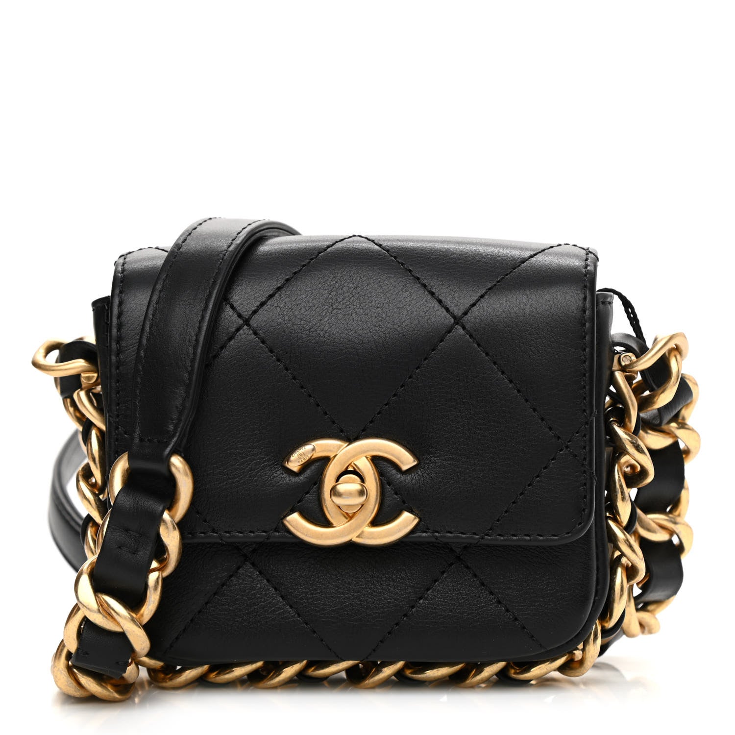 Chanel Calfskin Quilted Mini Framing Chain Bag Black 1 of 9