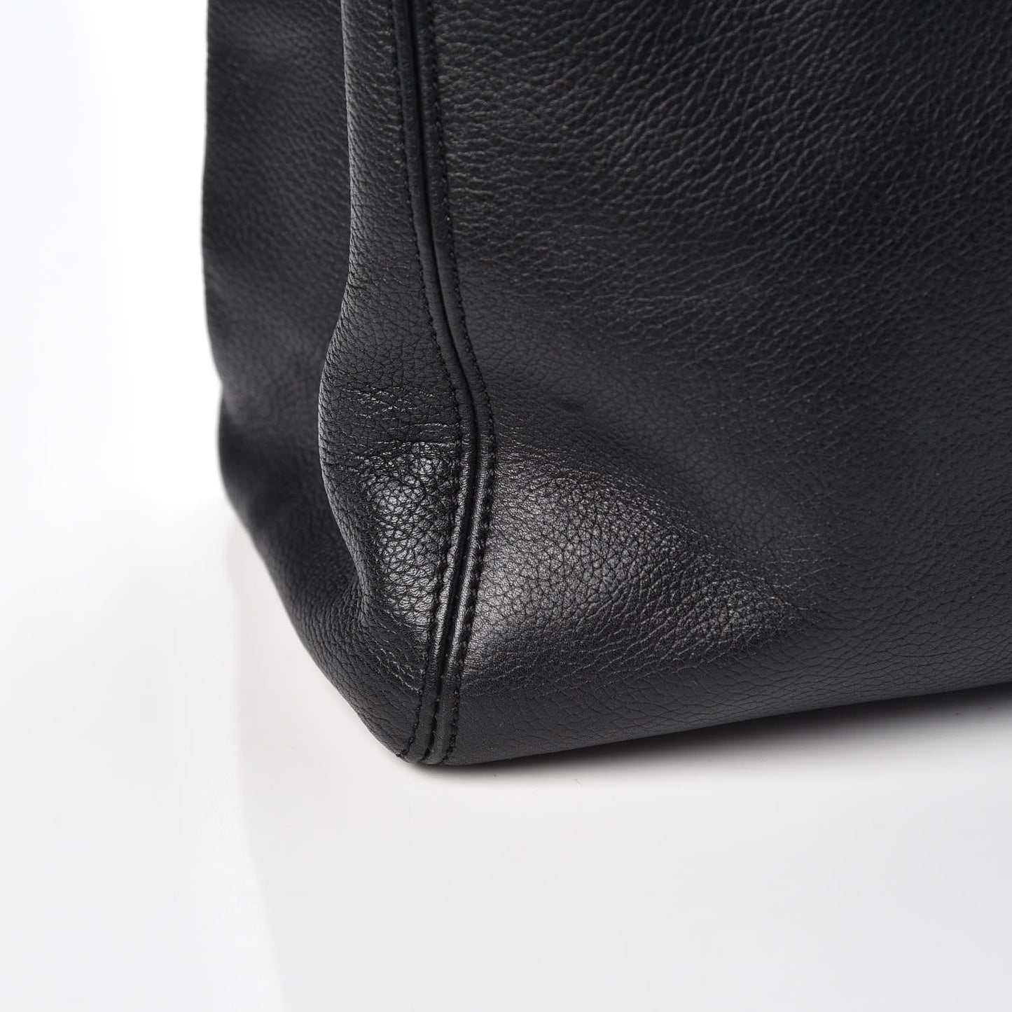 Calfskin Cerf Executive Shopper Tote Black