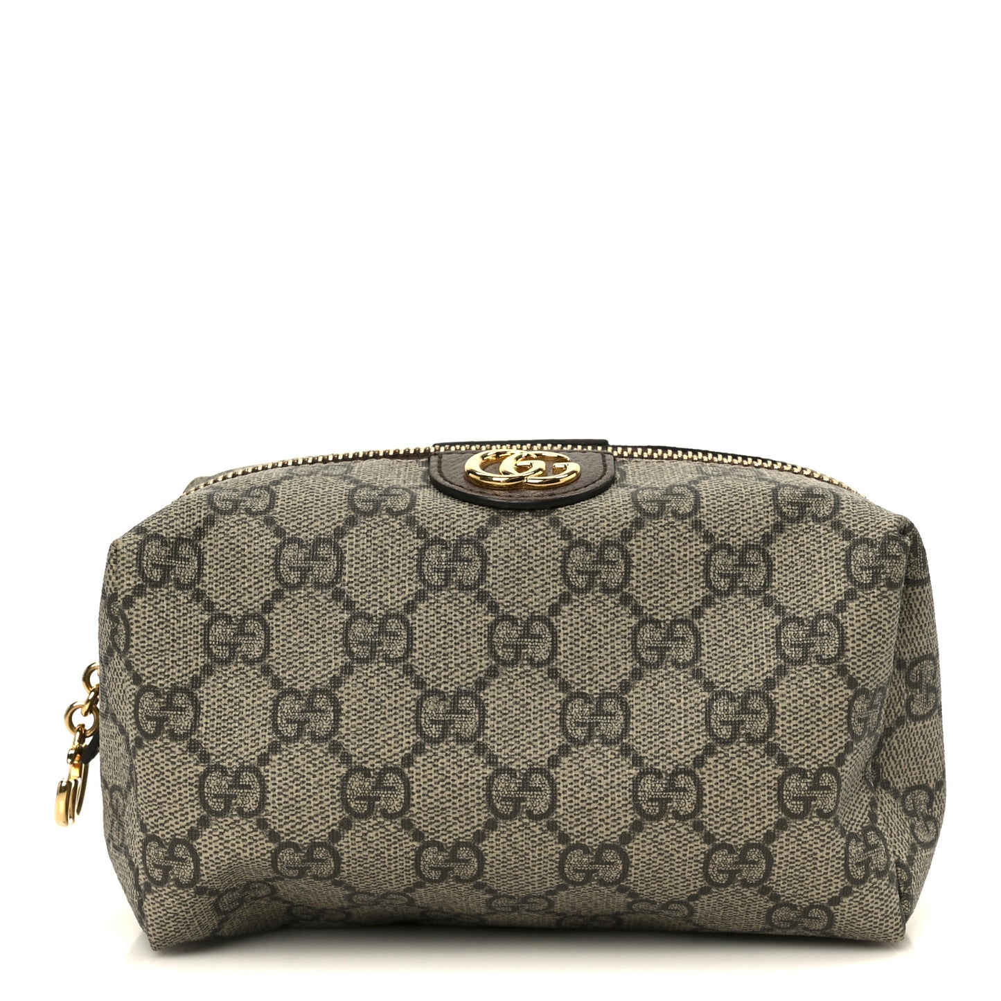 Soft GG Supreme Monogram Calfskin Medium Ophidia Cosmetic Case Beige Ebony New Acero
