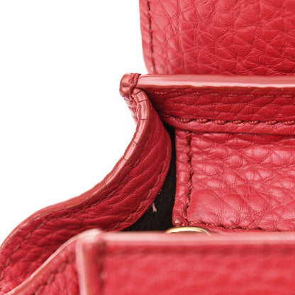 Celine Drummed Calfskin Nano Luggage Red 9 of 11