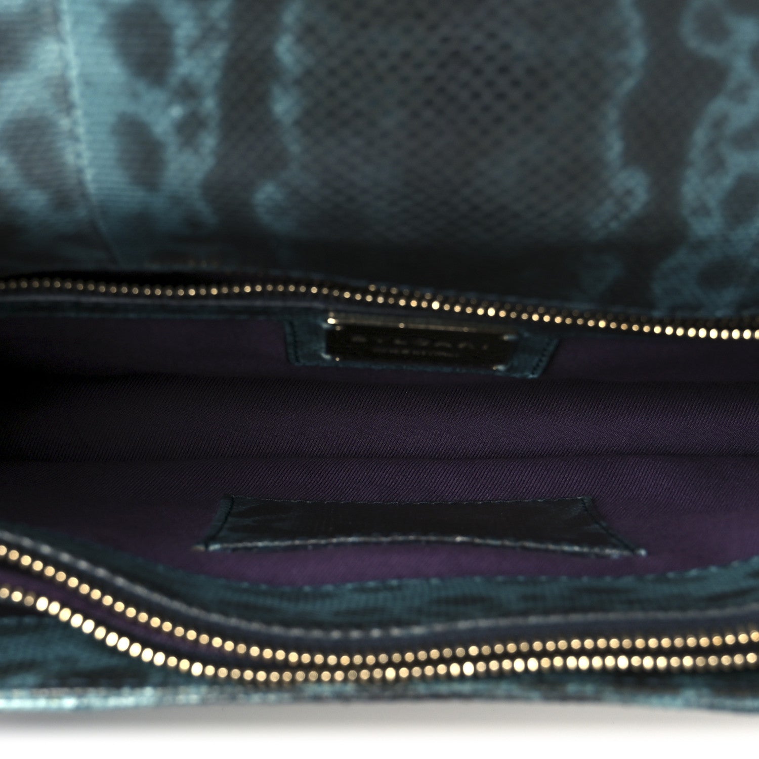 Bulgari Karung Serpenti Forever Shoulder Bag Blue Brown 5 of 13