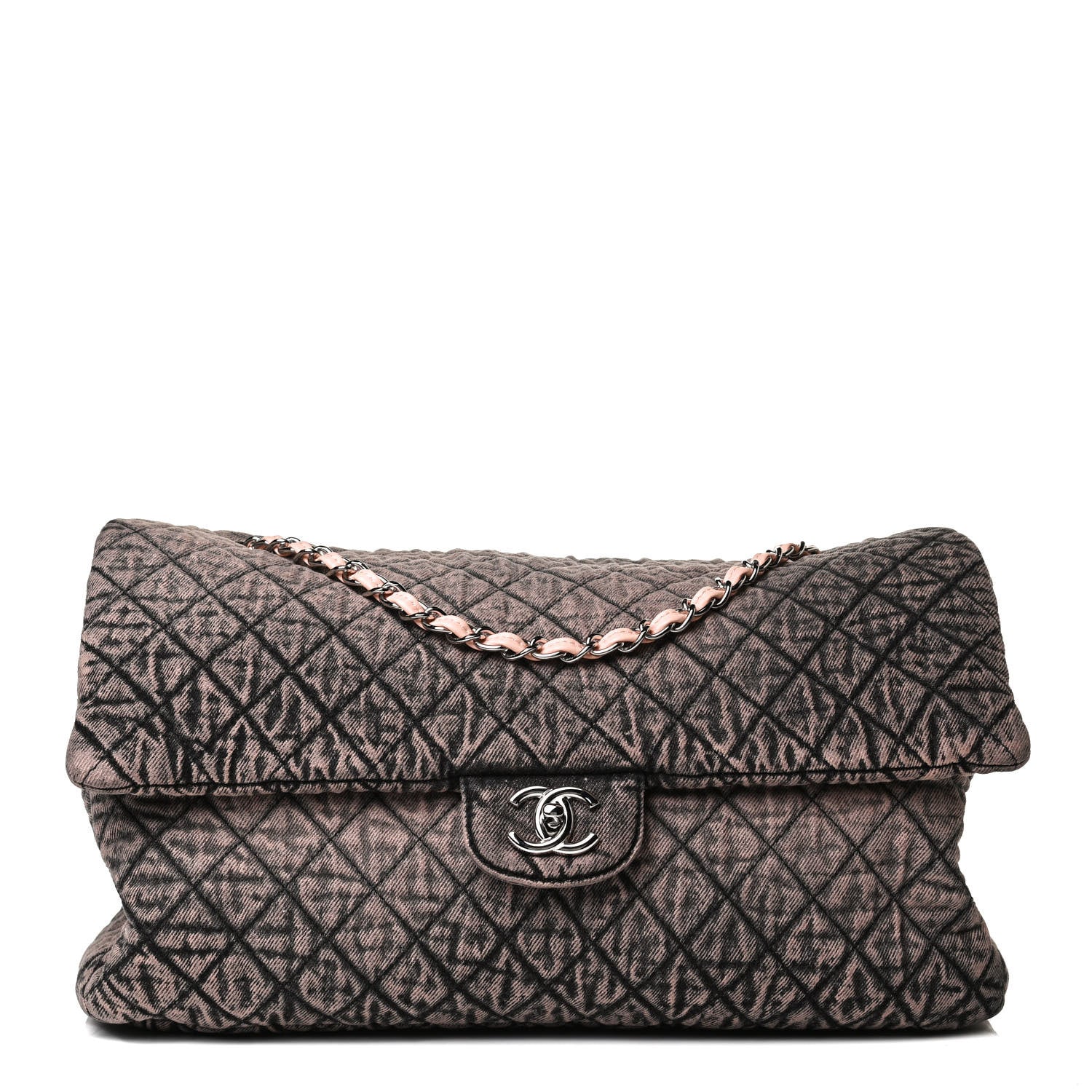 Chanel Denim Quilted Denimpression XXL Flap Rose Clair 1 of 14