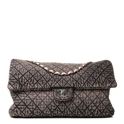 Chanel Denim Quilted Denimpression XXL Flap Rose Clair 1 of 14