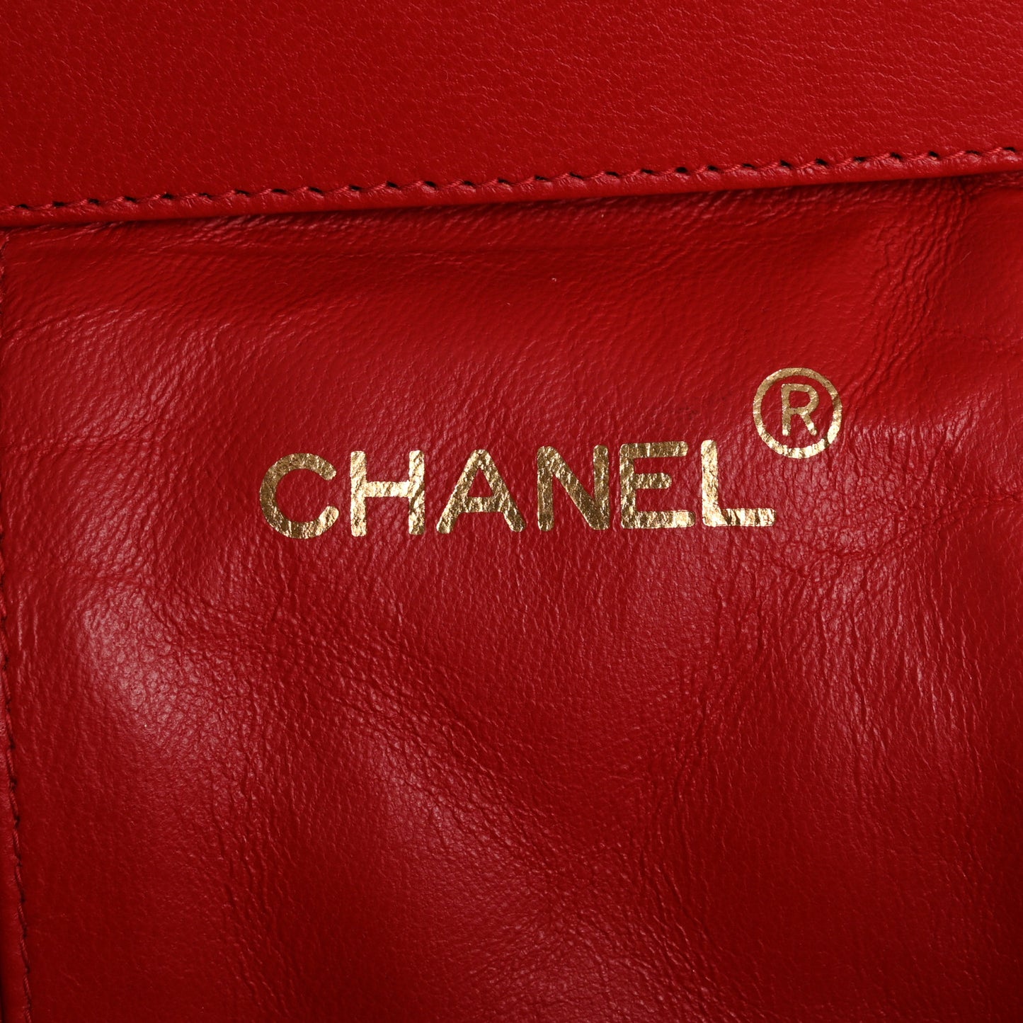 Lambskin Quilted Vanity Case Red