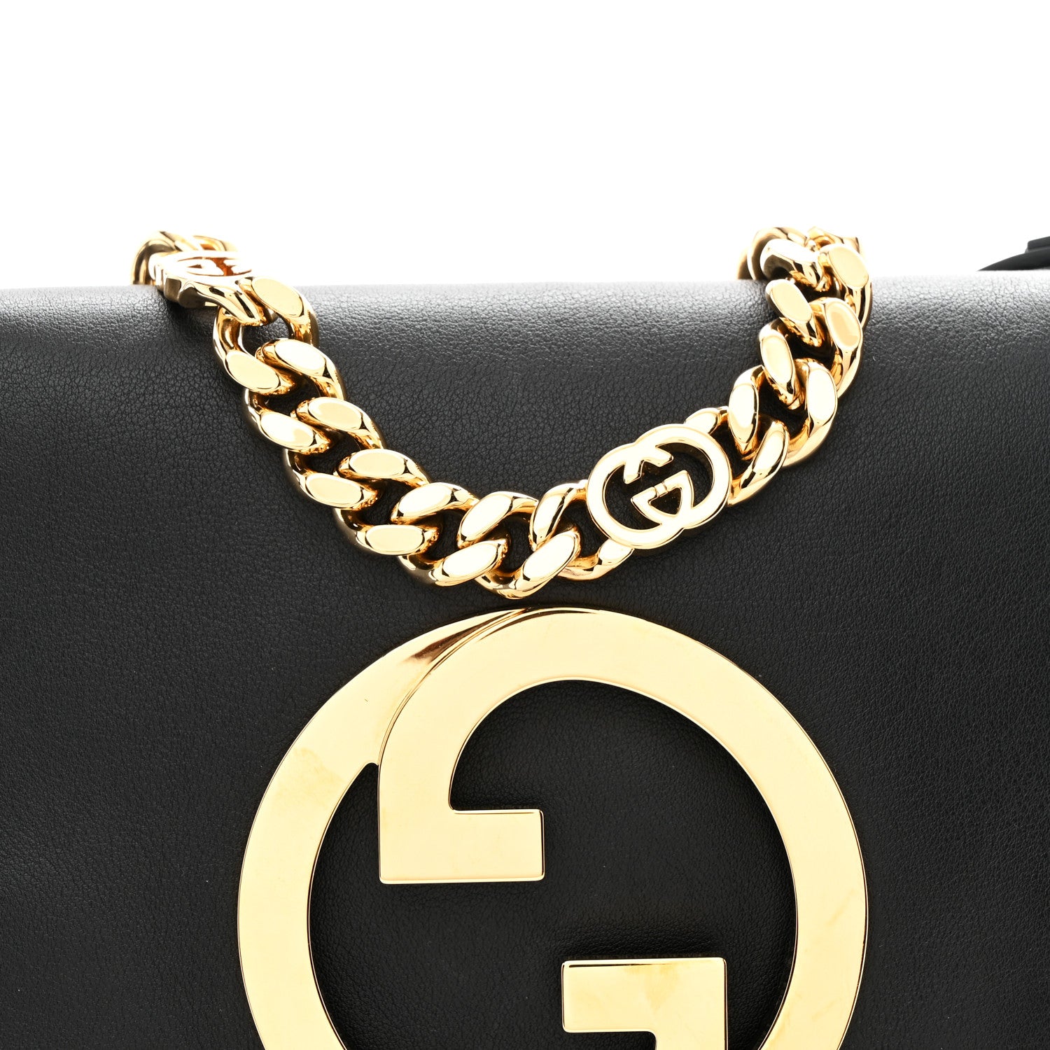 Gucci Roxy Calfskin Blondie Chain Shoulder Flap Bag Black 8 of 10