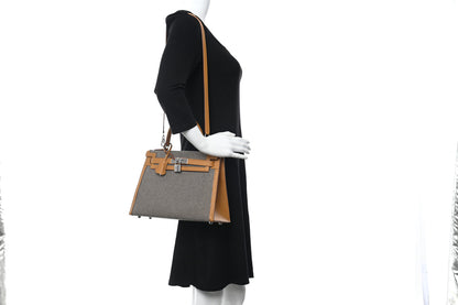 Hermes Toile Quadrille Swift Kelly Sellier 28 Black White Desert Sesame 2 of 9