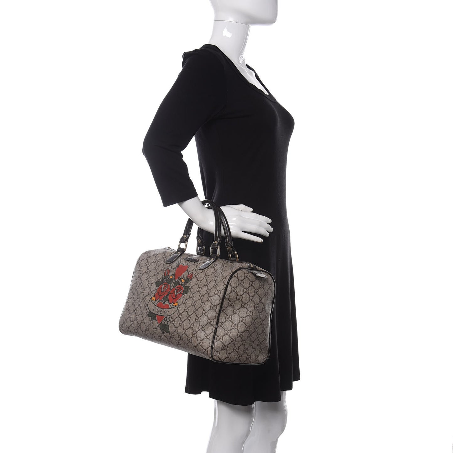 GG Plus Monogram Medium Tattoo Heart Joy Boston Brown
