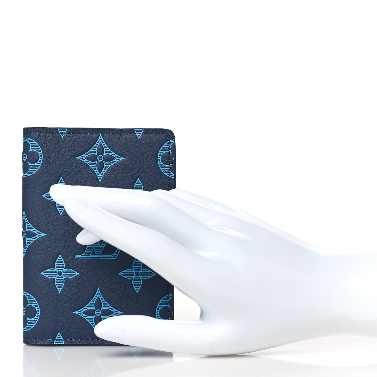Louis Vuitton Calfskin Monogram Shadow Pocket Organizer Blue 2 of 7