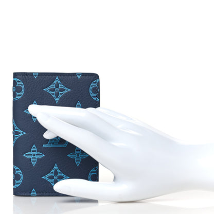 Louis Vuitton Calfskin Monogram Shadow Pocket Organizer Blue 2 of 7