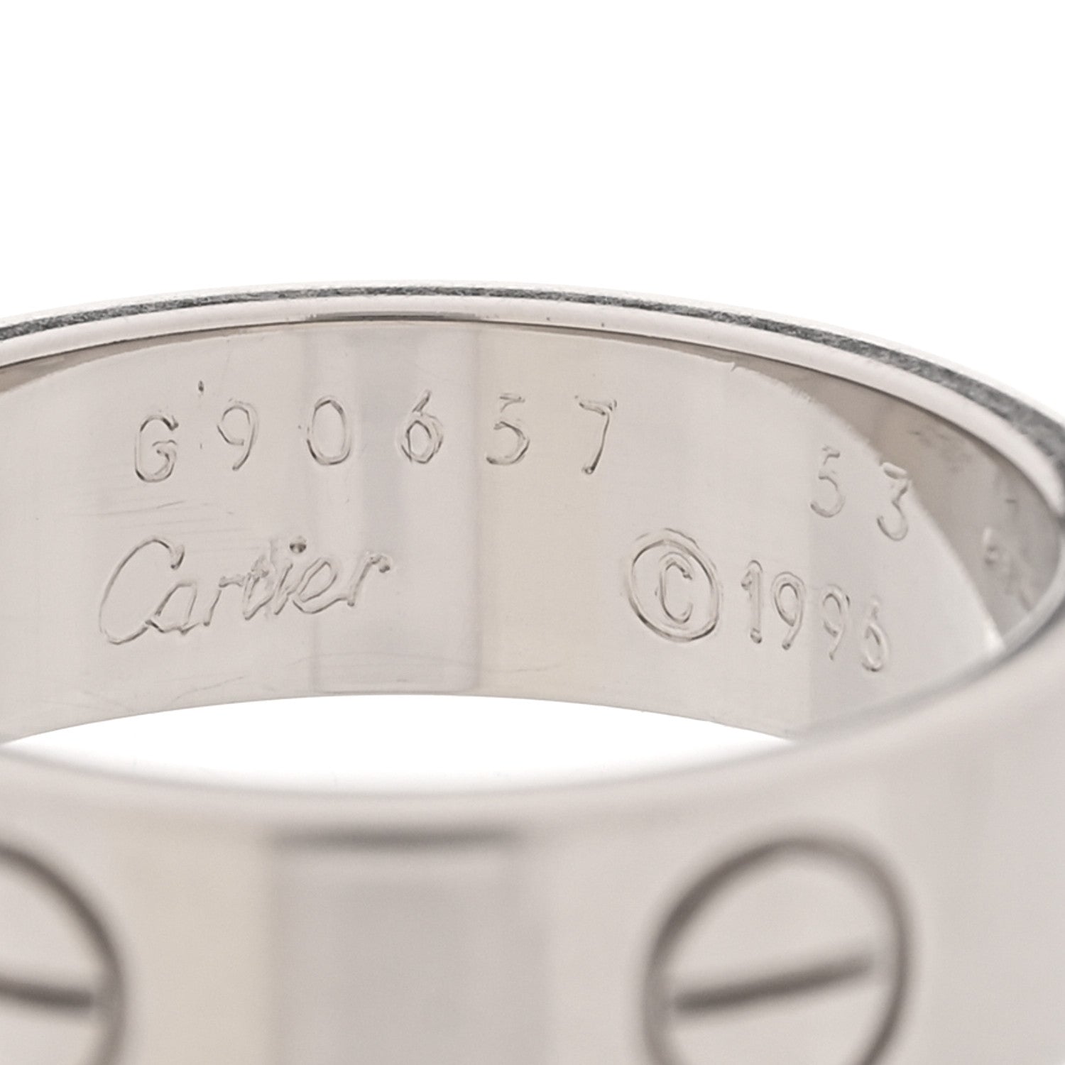 Cartier 18K White Gold 5.5mm LOVE Ring 53 6.5 4 of 4