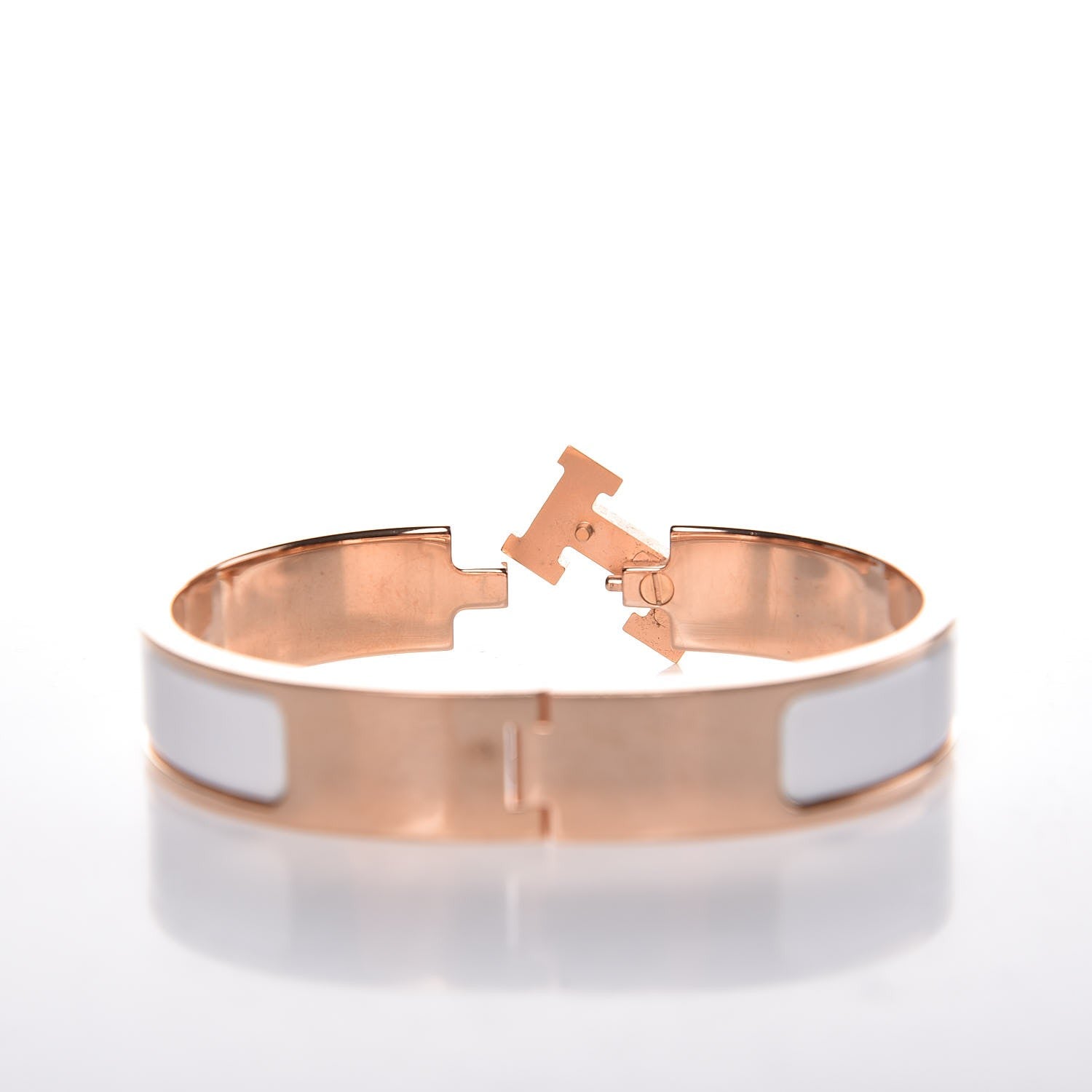Hermes Enamel Narrow Clic Clac H Bracelet PM White 5 of 6