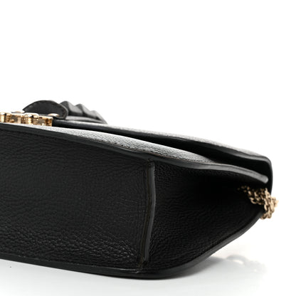 Valentino Garavani Pebbled Calfskin Monochrome Medium Glam Lock Rockstud Flap Black 9 of 9