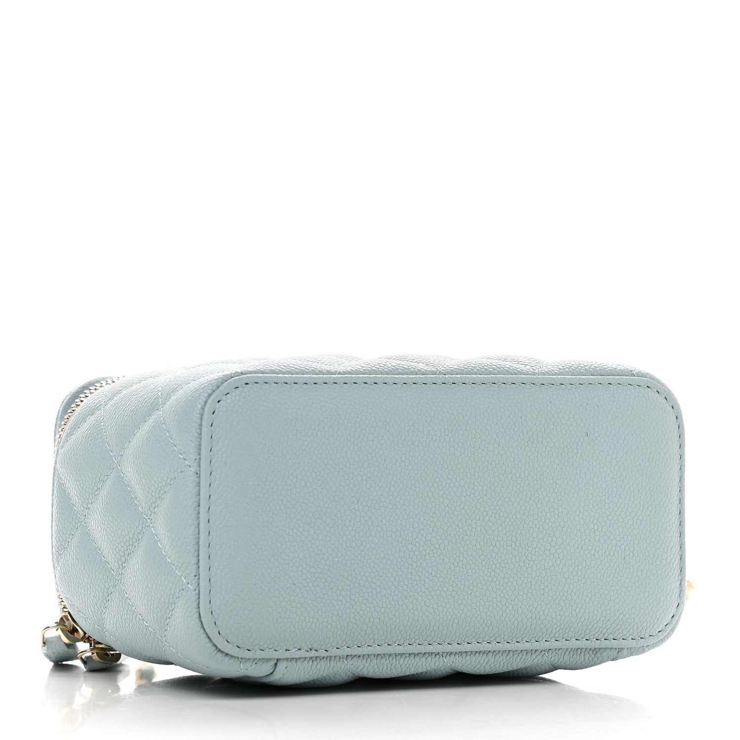 Chanel Caviar Quilted Small Tiny CC Vanity Case With Chain Light Blue 4 of 10