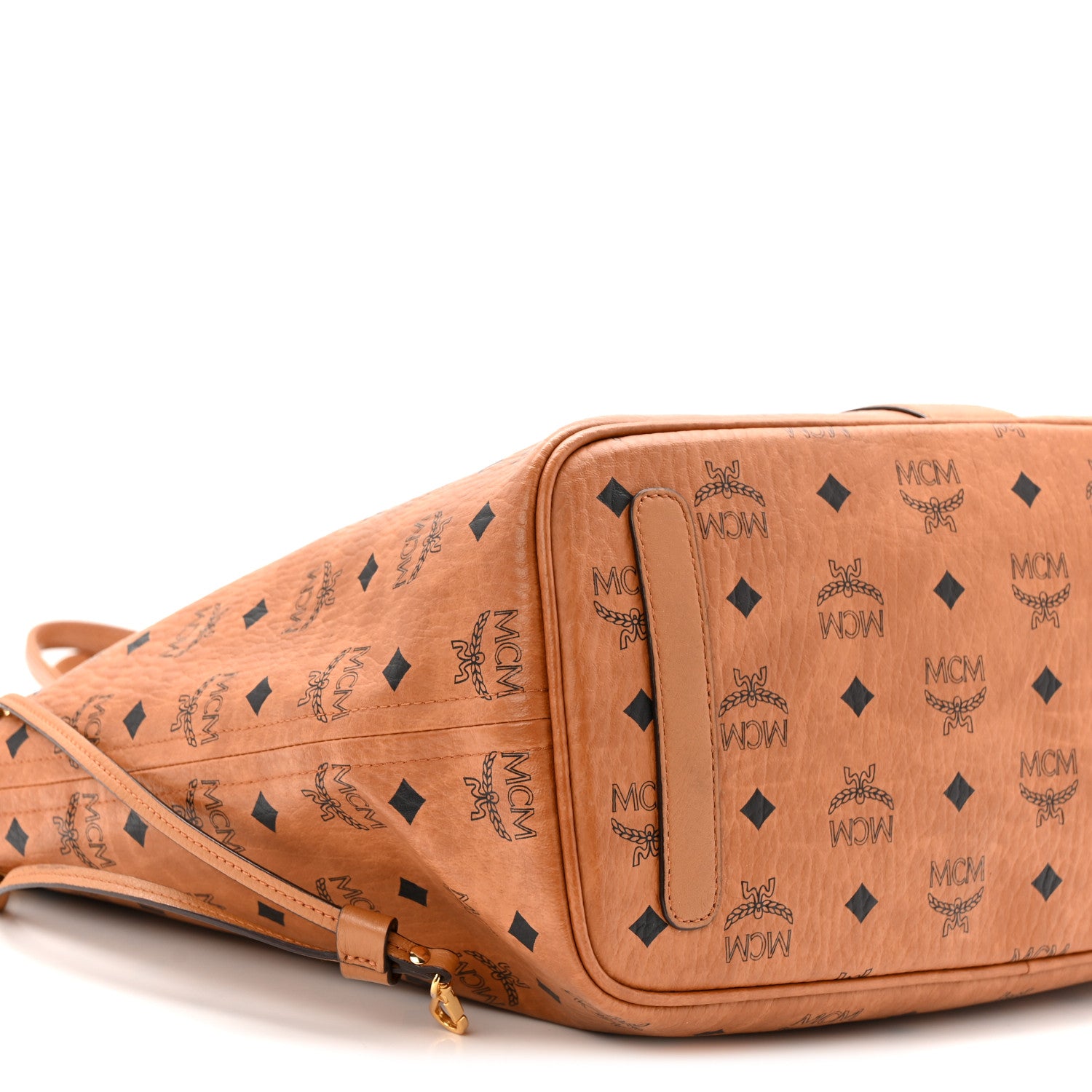 MCM Visetos Medium Liz Reversible Shopper Tote Cognac 1862349