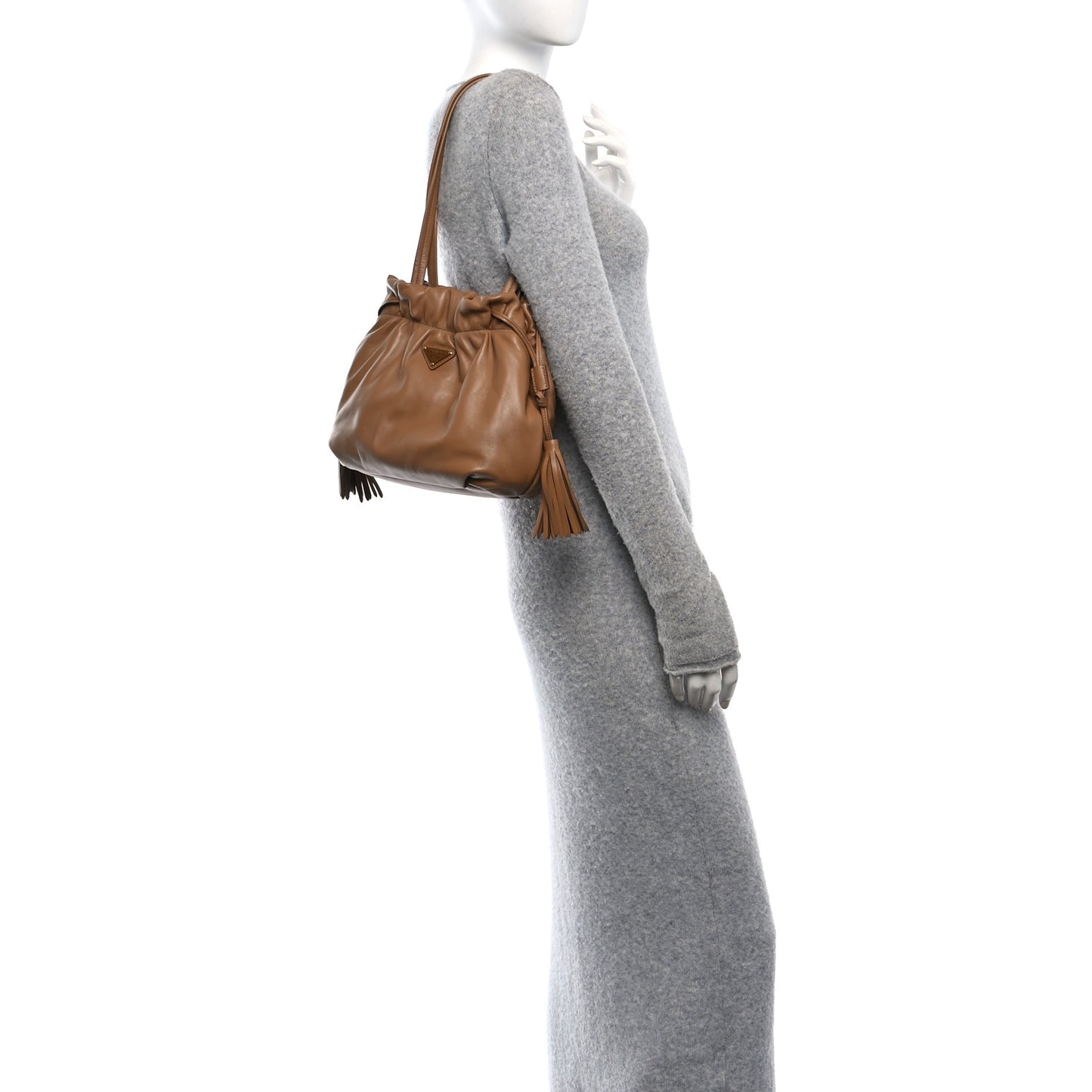 Nappa Drawstring Tote Caramel