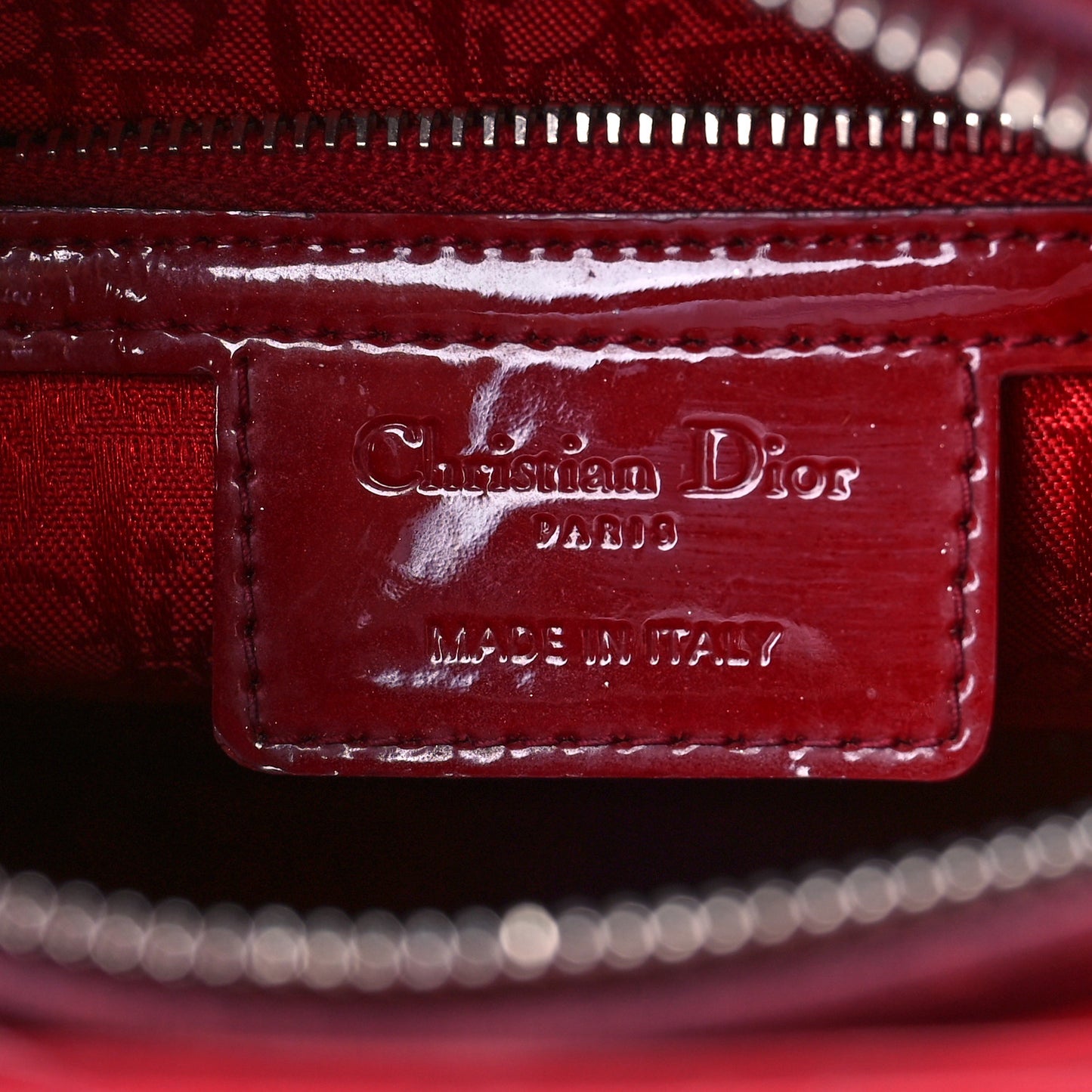 Patent Cannage Medium Lady Dior Red