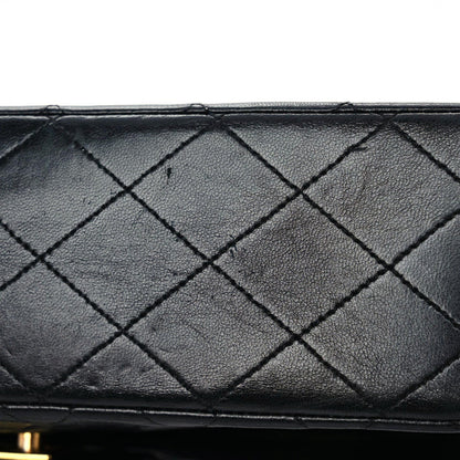 Chanel Lambskin Quilted Medium Double Flap Black 17 of 20