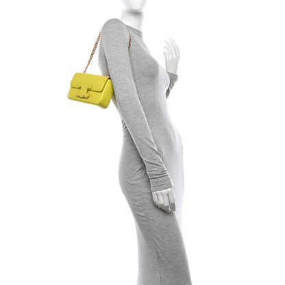 Celine Shiny Calfskin Cuir Triomphe Chain Shoulder Bag Anis 2 of 13
