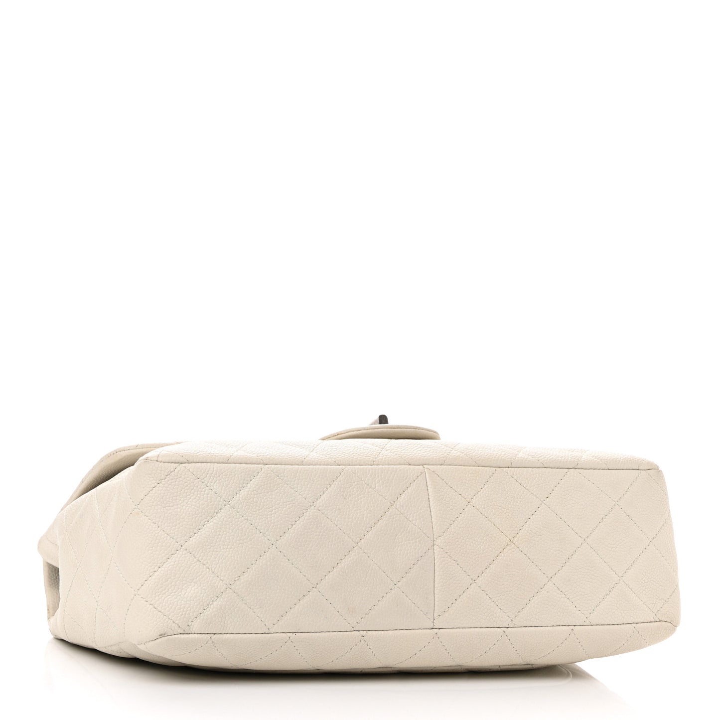 Caviar Quilted Jumbo Single Flap Bijoux Chain Ivory