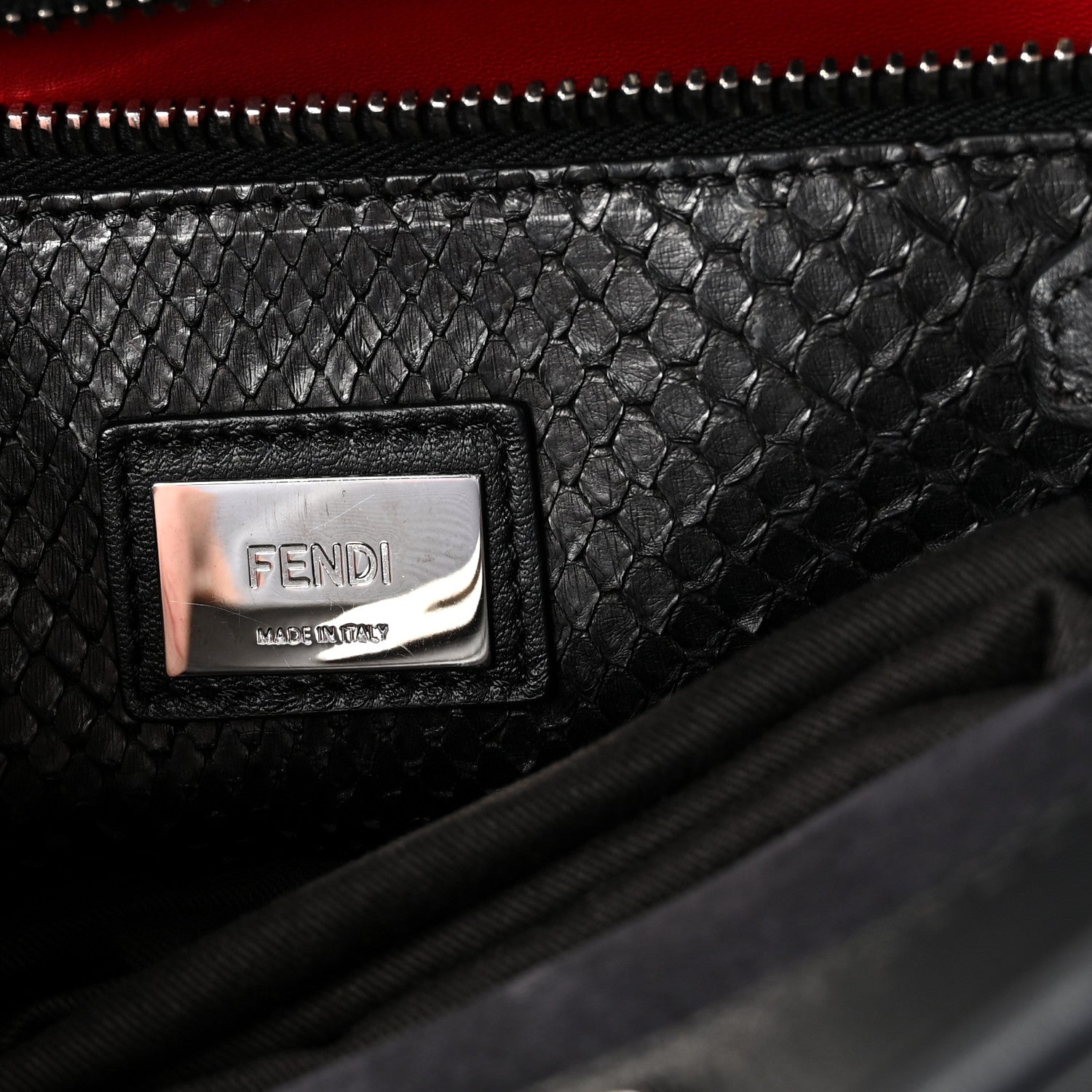 Fendi Vitello Seta Snakeskin Crocodile Monster Eyes Medium