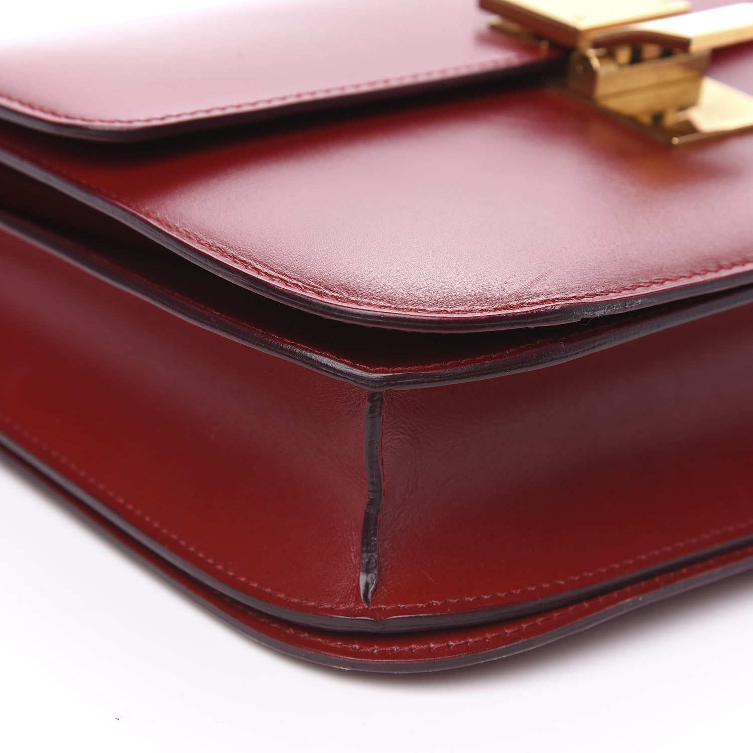 Celine Box Calfskin Medium Classic Box Flap Bag Red 10 of 12